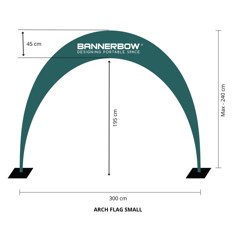 Arch Flag Size Diagram (Small)